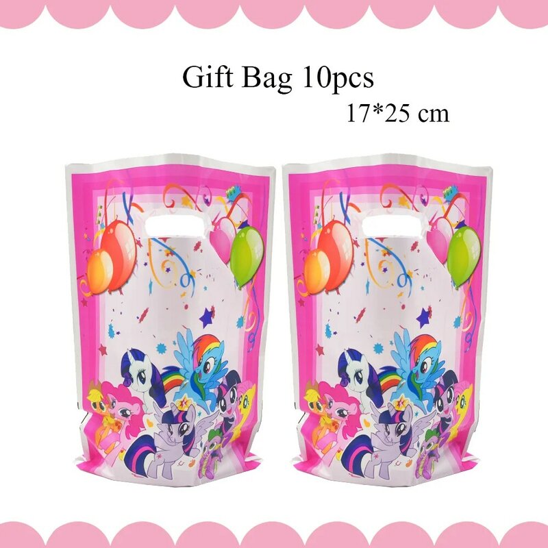 Cartoon Little Pony Birthday Party Decorations Pony Balloon Disposable Tableware Backdrop For Kids Girl Party Supplies Toy Gift