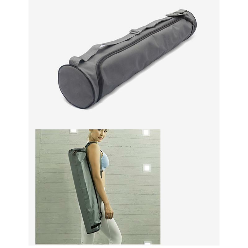 Yoga Mat Storage Pocket Adjustable Full-Zip Cargo Bag With Shoulder Strap Wear-Resistant Canvas Knapsack Gym Bag Carrier Holder