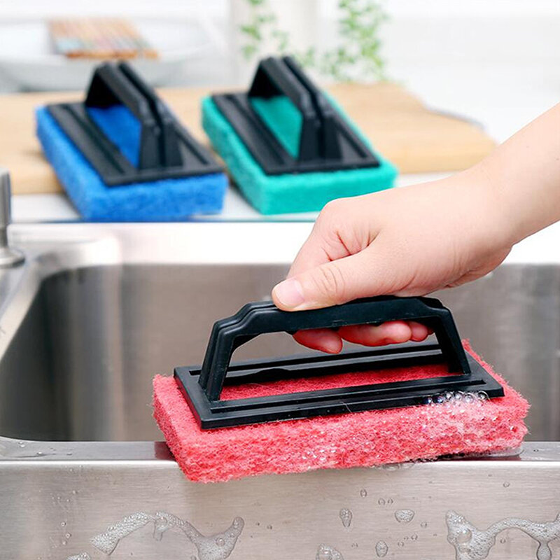 1pc Handheld Cleaning Sponge Brush Suitable For Swimming Pool Kitchen Bathroom Decontamination Cleaning Brush Home Accessories