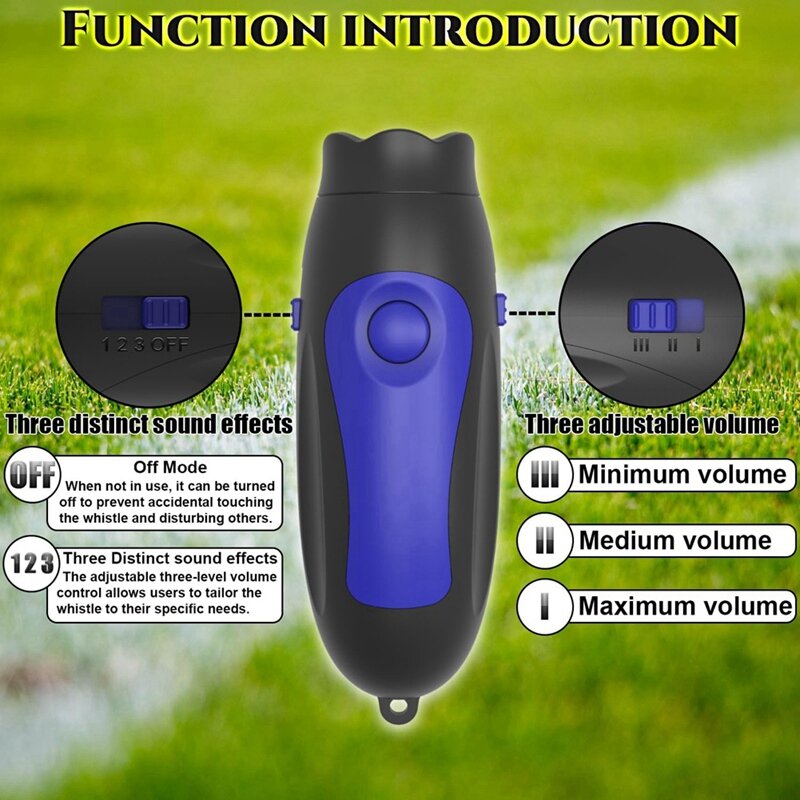 Multi-Tone Electronic Coaches Whistle With 3 Adjustable Loud Sounds And Volume Control
