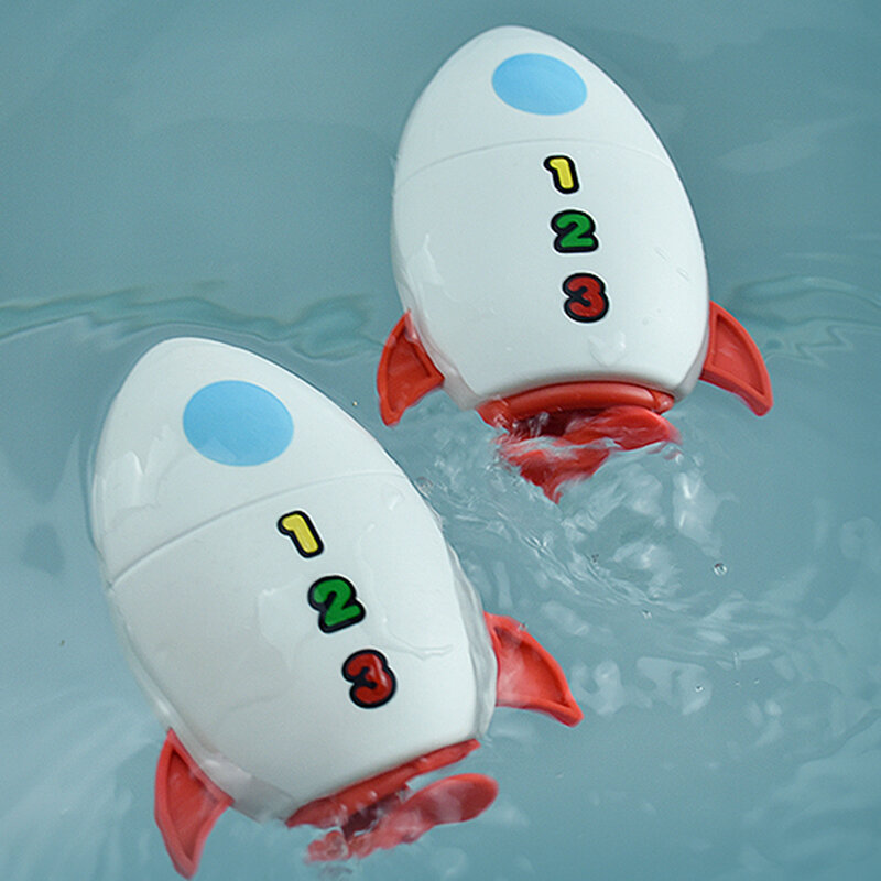 Fun Clockwork air roket mainan mandi kolam anak-anak hiburan Awal Belajar musim panas aktivitas mandi air bermain