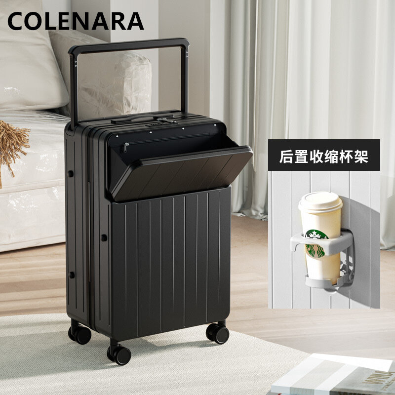 COLENARA  20"22"24"26 Inch Luggage High Quality Multifunctional Front Opening Trolley Case Boarding Box Large Capacity Suitcase