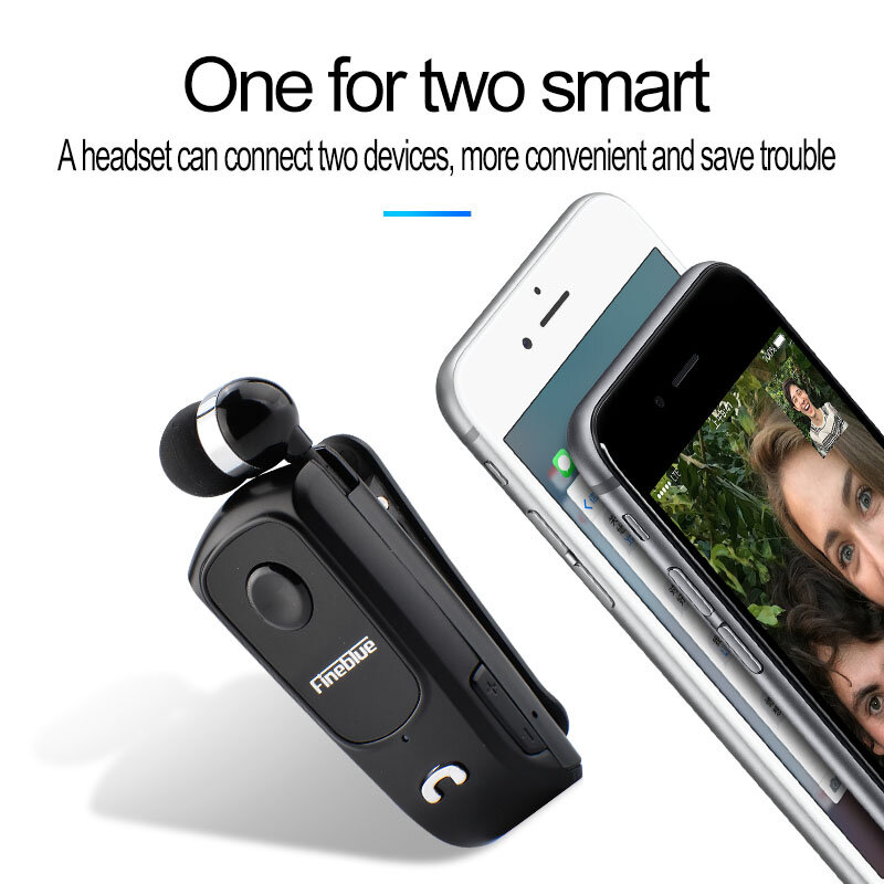 FineBlue F920 Mini Wireless Auriculares Driver Bluetooth Headset Panggilan Mengingatkan Getaran Memakai Klip Olahraga Menjalankan Earphone