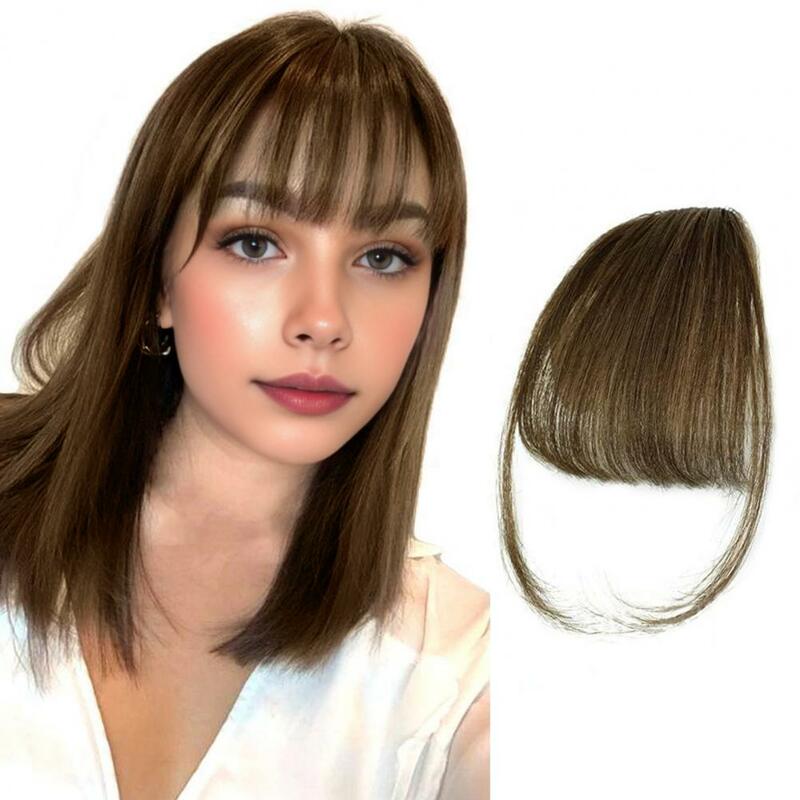 2024 Real Hair Bangs Clip in Wispy Bangs Hair Extensions Wispy Bang Fringe Air Bangs For Women Hairpieces Curved Hair For Girls