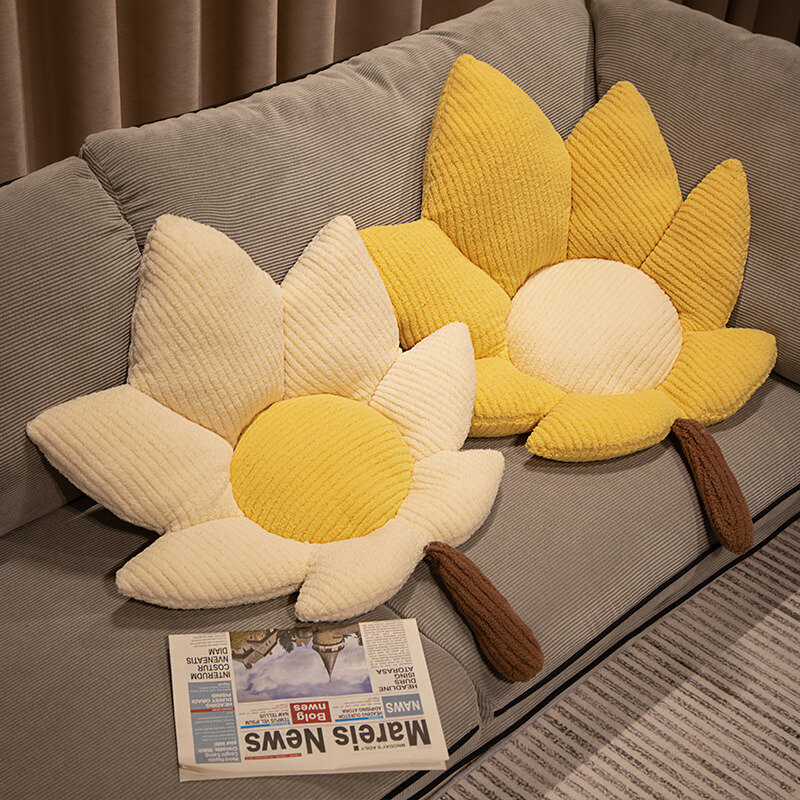 INS Adorable Plants Plush Pillows Stuffed Soft Cute Maple Leaf Floor Mat Flowers Toys Seat Sofa Chair Cushion Indoor Props Decor
