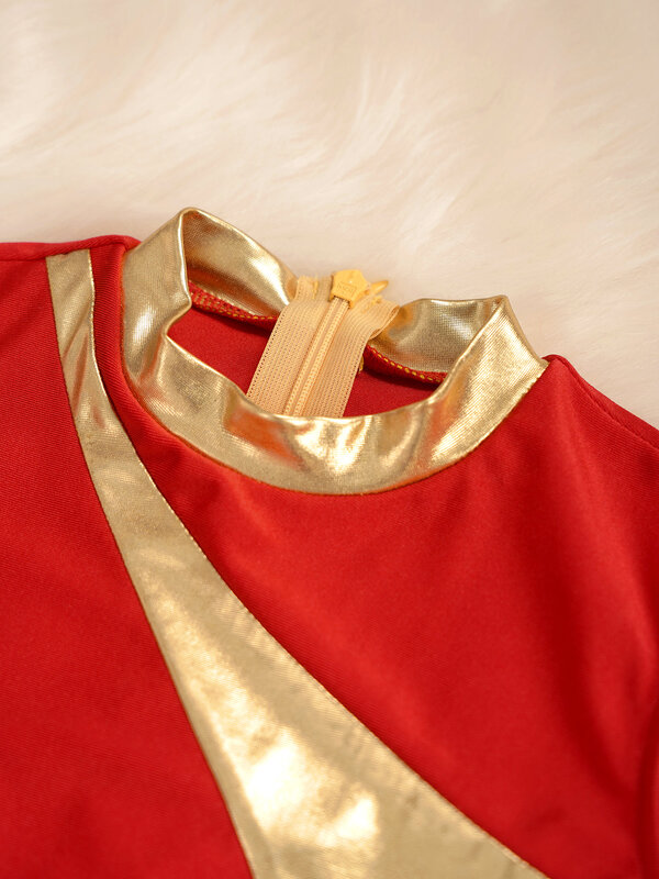 Dzieci dziewczyny chwalą liturgiczną tunikę w talii sukienka typu Wrap metaliczną asymetryczny brzeg baletową liryczną sukienkę nowoczesną liryczną kostium taneczny