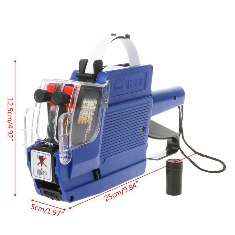 MX-6600 10 Digits Two-line Labeller Price Tag Label 2 Lines For Retail Store Pricing Tag Display Tool + Roller