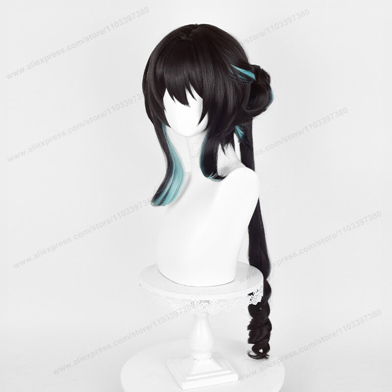 Honkai Wig Cosplay Rail Star Ruanmei, Wig sintetis tahan panas Anime Ruanmei rambut panjang 70cm
