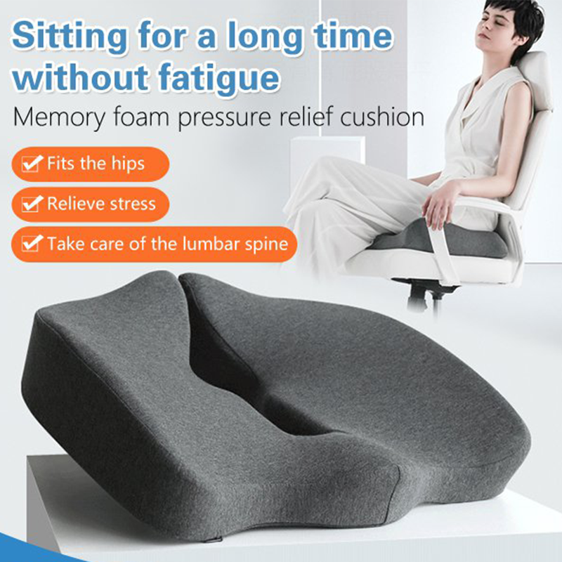 Cojín de espuma viscoelástica para asiento de coche, almohada ortopédica para silla de oficina, soporte para cintura y espalda, juegos de almohadillas de masaje para cadera