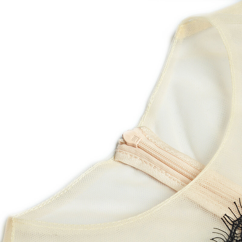 Okrągły dekolt z długimi rękawami siateczkowa przejrzysta koronka z falbanami duża huśtawka długa sukienka plus size
