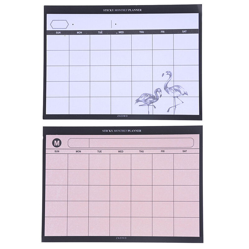 مخطط جدول مكتبي بسيط إبداعي ، خطة شهرية ، دفاتر صغيرة من Kawaii ، منظم سجل كفاءة العمل ، اللوازم المكتبية