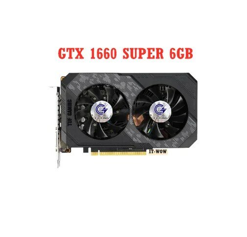 CCTING GeForce GTX 1660 S 1660 Siêu 6G NVIDIA Chơi Game 12nm 14000 MHz GDDR6 192bit Hỗ Trợ AMD Máy Tính Để Bàn Intel CPU Dành Cho ASUS