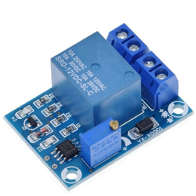 12V LED อินเวอร์เตอร์โยก Rocker สวิทช์รอบ SPST สีฟ้า YX-X0001 DC 12V Undervoltage Management Module