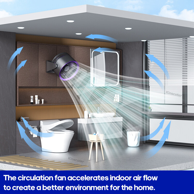 Беспроводной кухонный настенный электрический вентилятор, Домашний Настольный воздушный охладитель 4000 мАч с USB, кондиционер для туалета