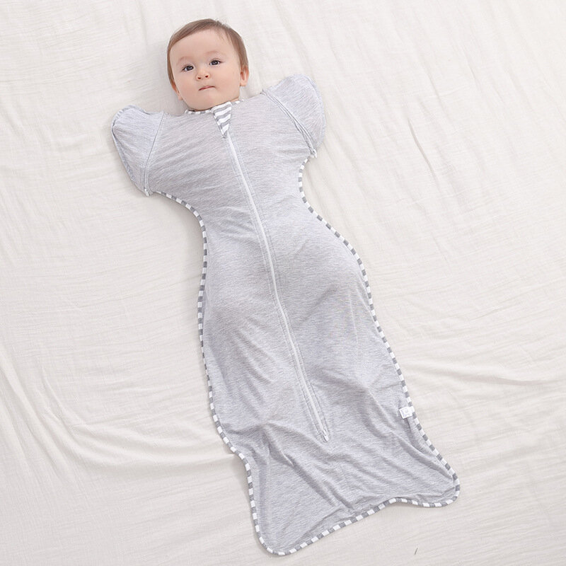 ถุงนอนกันแรงกระแทกผ้าพันคอห่อระบายอากาศสำหรับทารก serat bambu สีทึบใหม่ปลอกถอดออกได้ป้องกันการเตะ