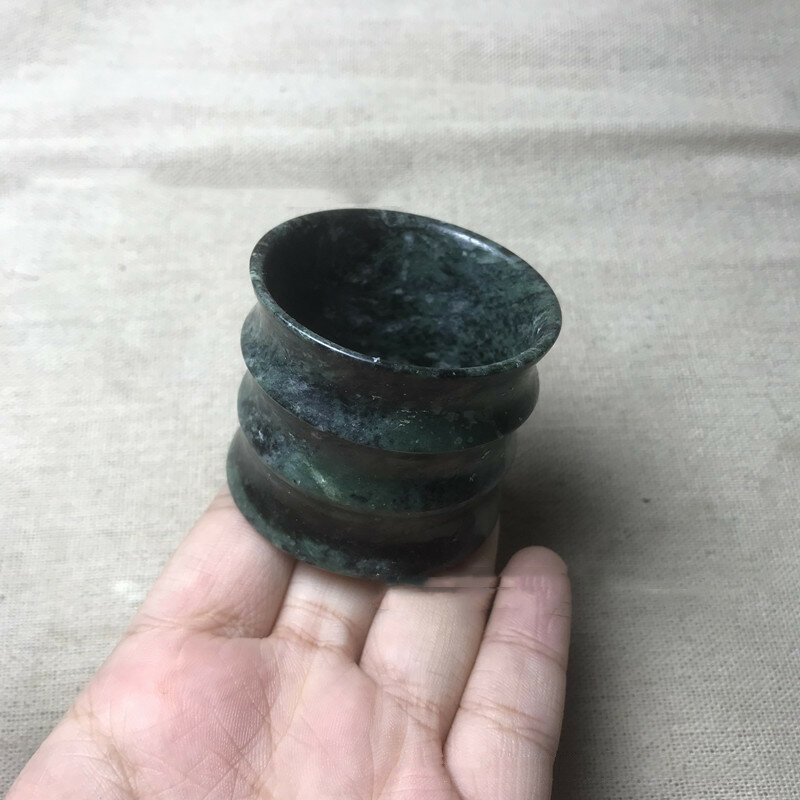 Natural Tibetan Jade Medicine King Stone Bamboo Cup Health Care Water Cup Natural Jade Color Random