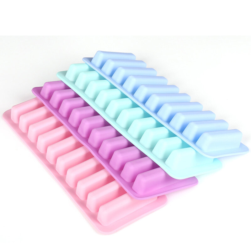 10 Grids Stick Shape Ice Tray Non-Stick Easy Release Push Popsicle Out Cylinder Silicone Ice Cube Tray Jelly Chocolate Mold