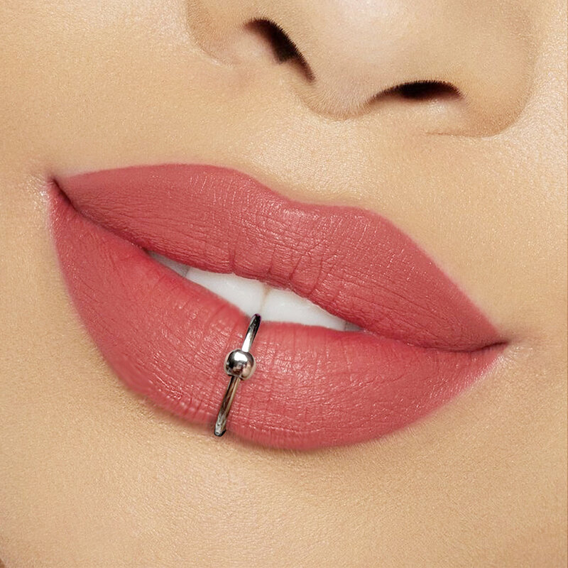 Kobiety Lip Ring Piercing fałszywe pierścienie nosowe ze stali nierdzewnej Piercing przegrody klip na usta nie Piercing Punk mankiet kolczyki w kształcie obręczy