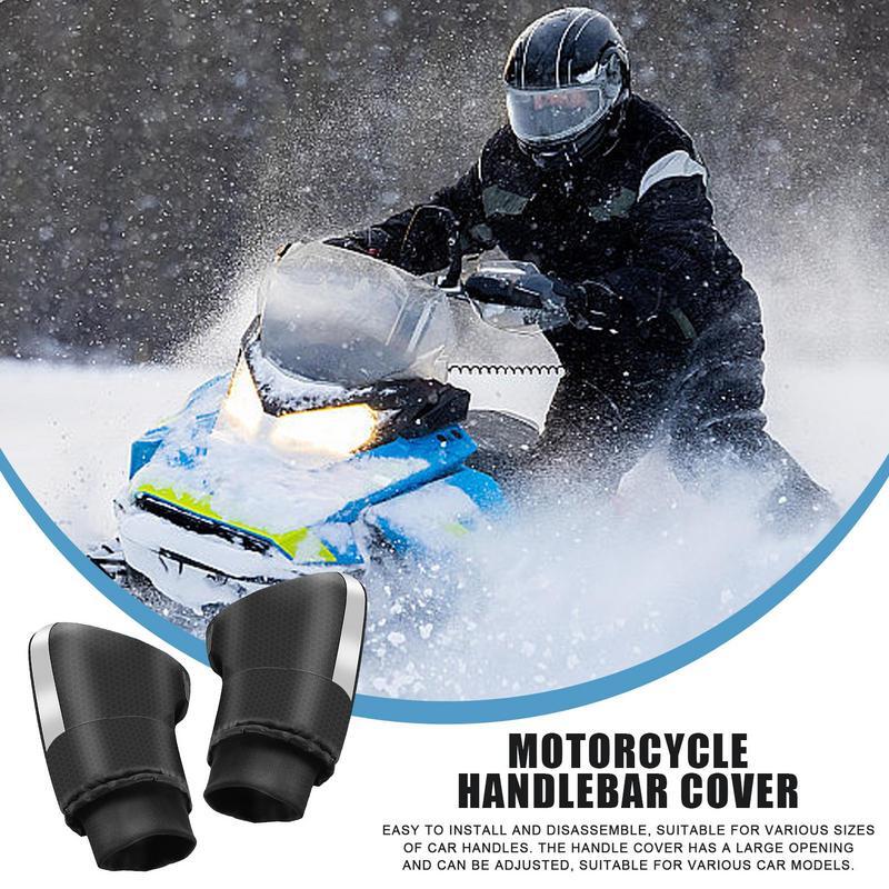 1 para kierownica motocykla muffy wodoodporne rękawice na kierownicę na skuterach śnieżnych zimowe termiczne rękawice motocyklowe rowerowe do E-roweru