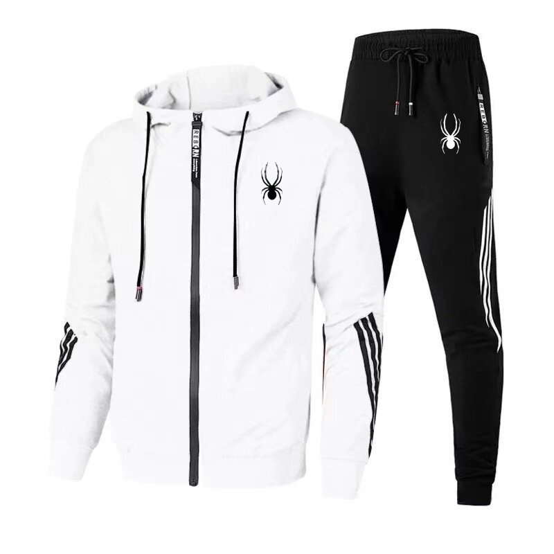 2024 Fashion Mens Tracksuit Designer Hooded Sweatshirts+Jogger Pants High Quality Gym Outfits Casual Sports Zipper Hoodie Set