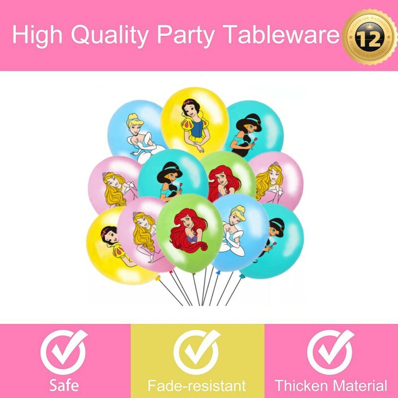 Disney księżniczka dekoracja urodzinowa dzieci jednorazowe zastawy stołowe tła balony Baby Shower Girls materiały urodzinowe