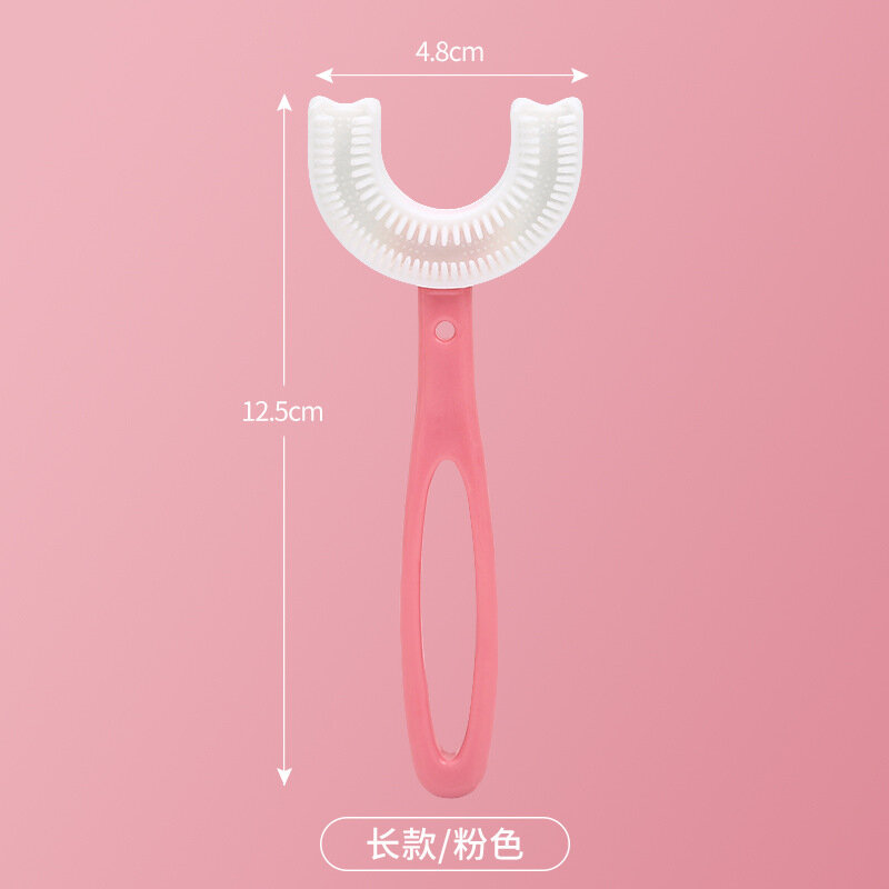 Cepillo de dientes en forma de U para bebé, mordedor de silicona, 360 grados, cuidado bucal, limpieza