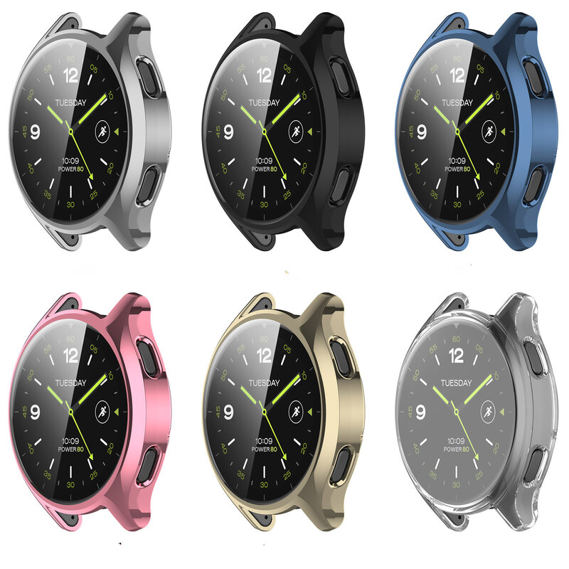 Correa de reloj inteligente suave para Xiaomi Watch 2, funda de TPU chapada, paquete completo, Protector galvanizado, accesorios para Xiaomi Watch2
