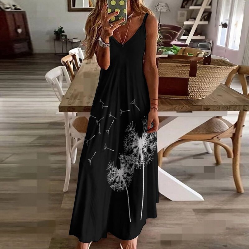 Pusteblumen-Löwenzahn ärmelloses Kleid Kleid Kleider Frauen eleganten Luxus