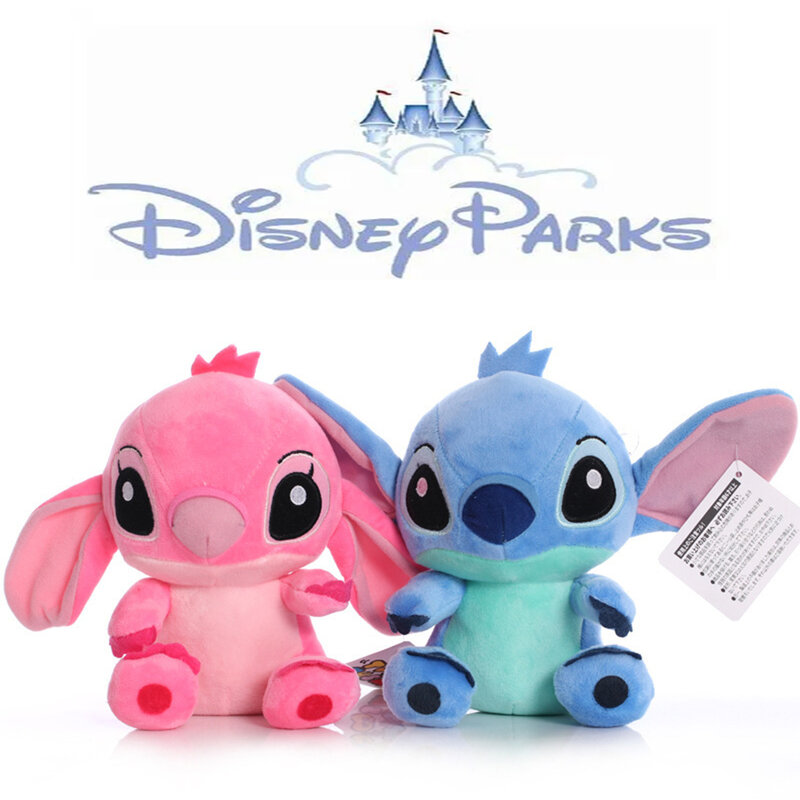Disney Cartoon niebieski różowy Stitch pluszowe lalki Anime zabawki Lilo i Stich 20CM Stich pluszowe zabawki świąteczne prezenty dla dzieci