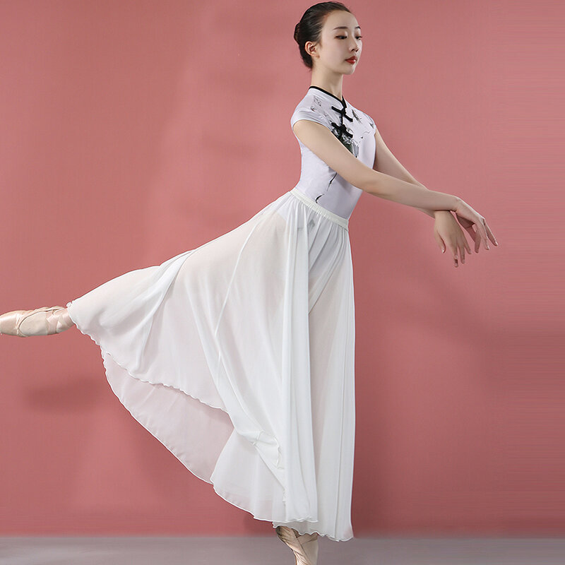 Trykot baletowy dla kobiet gimnastyczny strój kąpielowy do tańca baleriny stroje taneczne klasyczne kostiumy chińskie tradycyjne ubrania taneczne