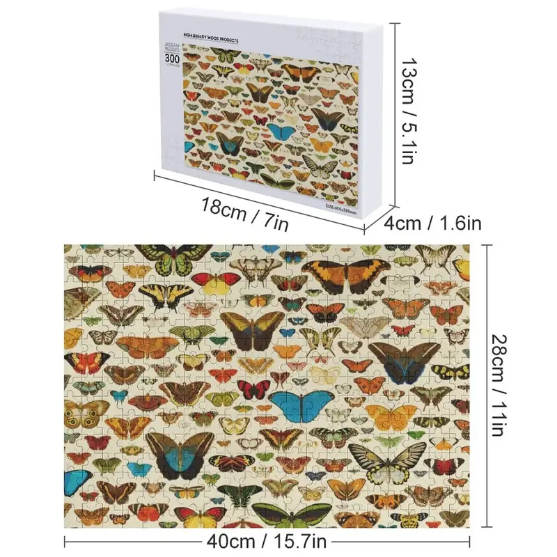 Коллекция винтажных пазлов-бабочек с цветными рисунками, деревянные весы с мотором и именем персонального имени