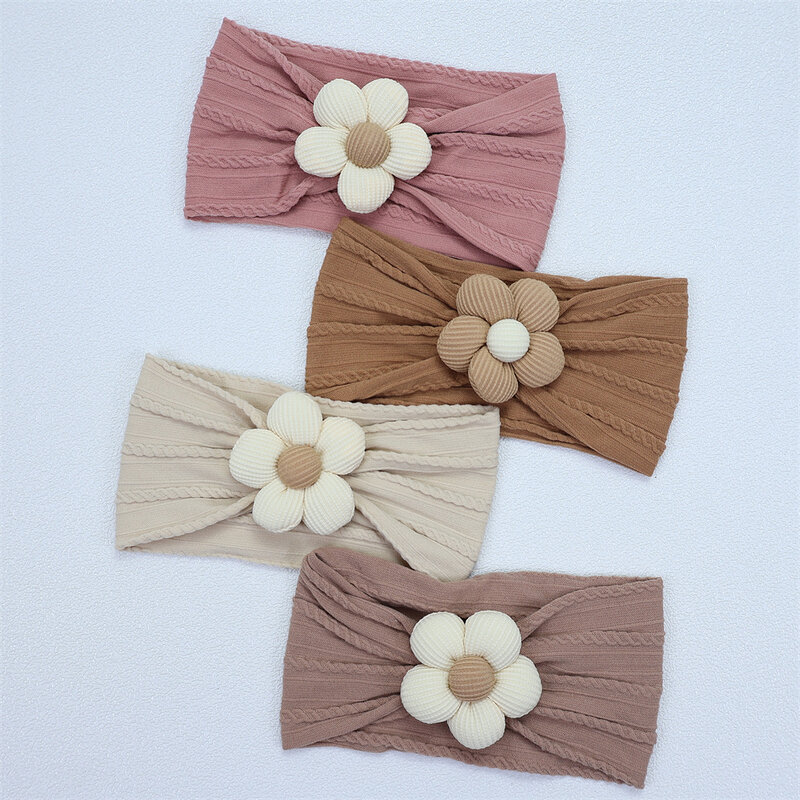 New Flower Nylon Girl Hairband fascia elastica morbida per bambini turbante copricapo per neonato accessori per capelli per bambini