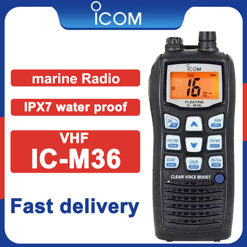 ICOM IC-M36 VHF Handheld Marine Walkie Talkie Transceiver Waterproof Floating Walkie Talkie Transceiver