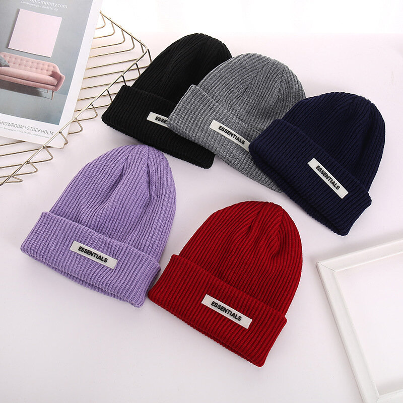 Autumn Winter Hip Hop Caps Hats Simple Woolen Children's Boys' Korean Edition Knitted Pullover Thickened Warm Cold Resistant Hat