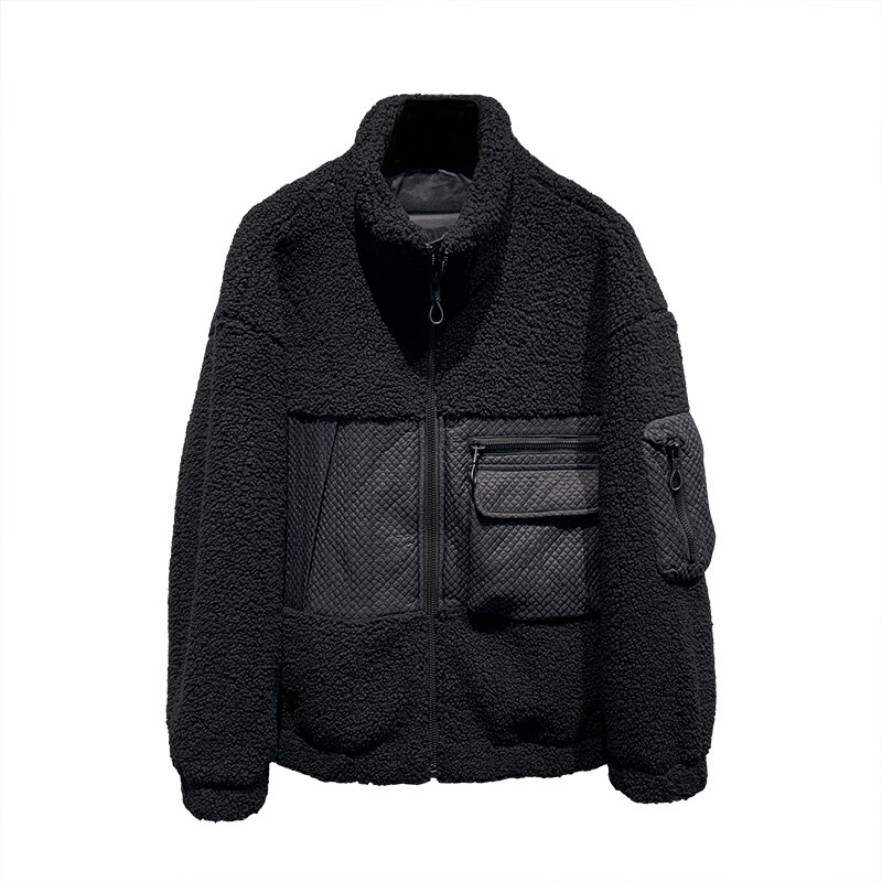 Мужская теплая куртка с воротником-стойкой, пальто из натурального овечьего меха с длинным рукавом, пальто в Корейском стиле для отдыха, новинка на осень-зиму 2023, L220