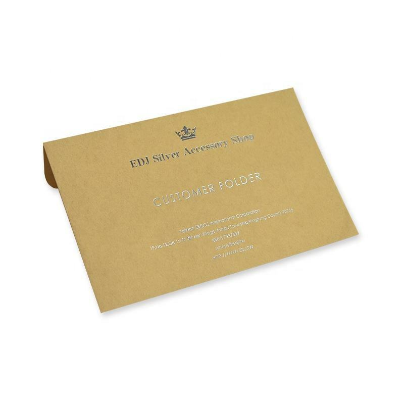 Sobre de papel especial con estampado dorado, billetera con logotipo personalizado