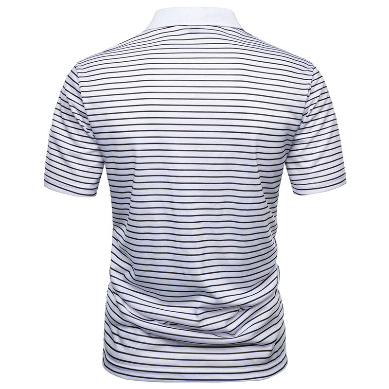 Men's Polo Shirt Streak Line Simple Fashionable Short Sleeve For Men Business Casual Style Men's Top Tennis  Men's Polo Shirt