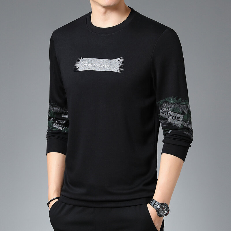 Men's Spring Personalized Fashion Casual Versatile Long Sleeved Hoodie Thin Top
