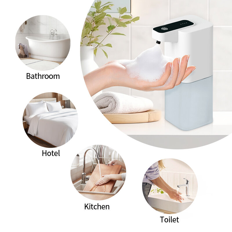 Hand Wash Liquid Soap Automatic Foam Machine, Lavagem inteligente das mãos, Dispensador fácil de usar, Spray de álcool para banheiro e limpeza do escritório