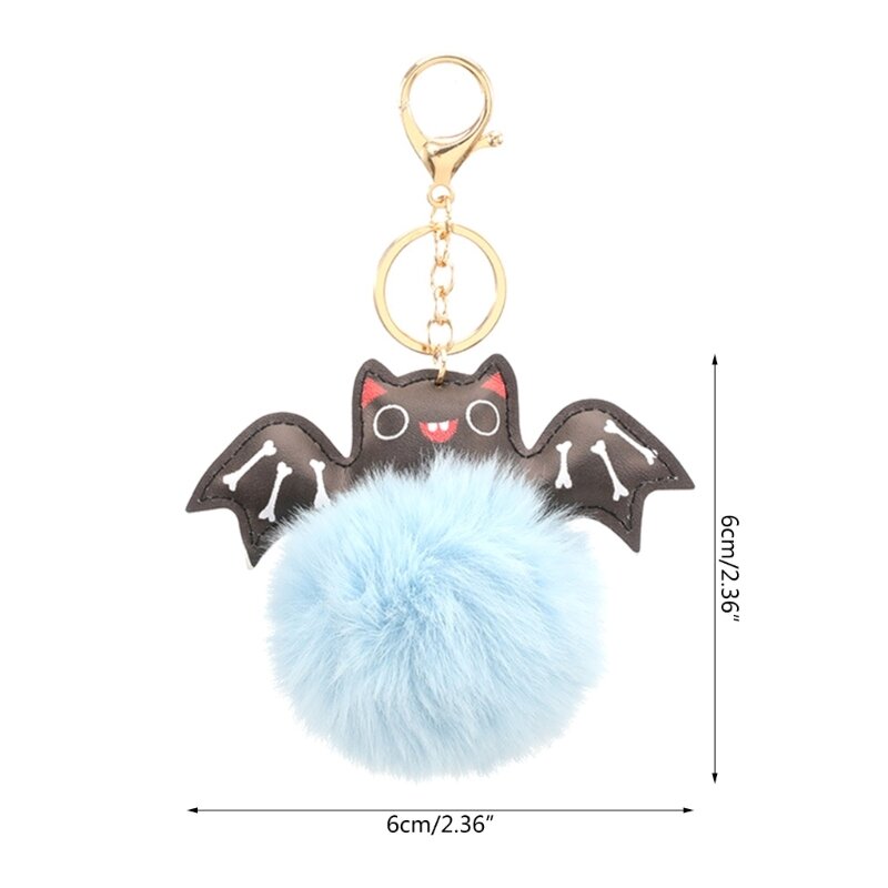 Halloween Bat Keychain  Plush Keychain Plush Ball Keyring Charm Handbag Pendant Halloween Party Favor Supplies