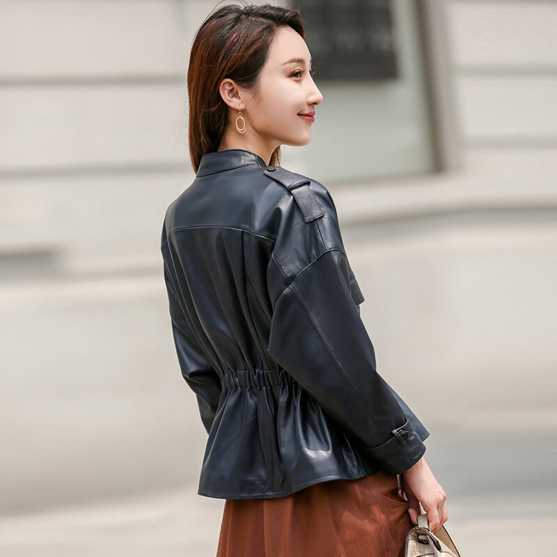 2023  Spring Autumn Women Genuine Leather Jacket Short Sheepskin Coat Female Korean Casual Chaqueta Mujer Z91761 KJ4314