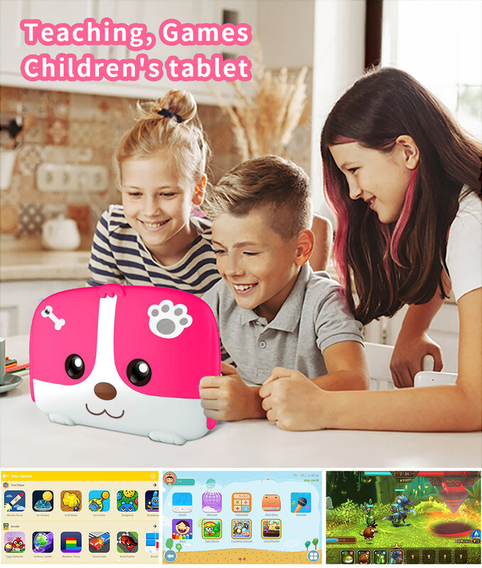 Sauenaneo 미니 태블릿, 안드로이드 9-4GB RAM, 64GB ROM, 어린이 선물, 듀얼 카메라, 4000mAh, 7 인치, 신제품