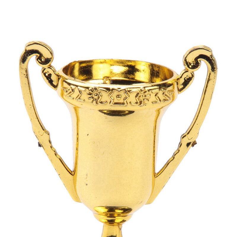 Piala penghargaan Emas plastik 40 buah Piala Emas hadiah Mini dan trofi olahraga hadiah sekolah kelas anak-anak