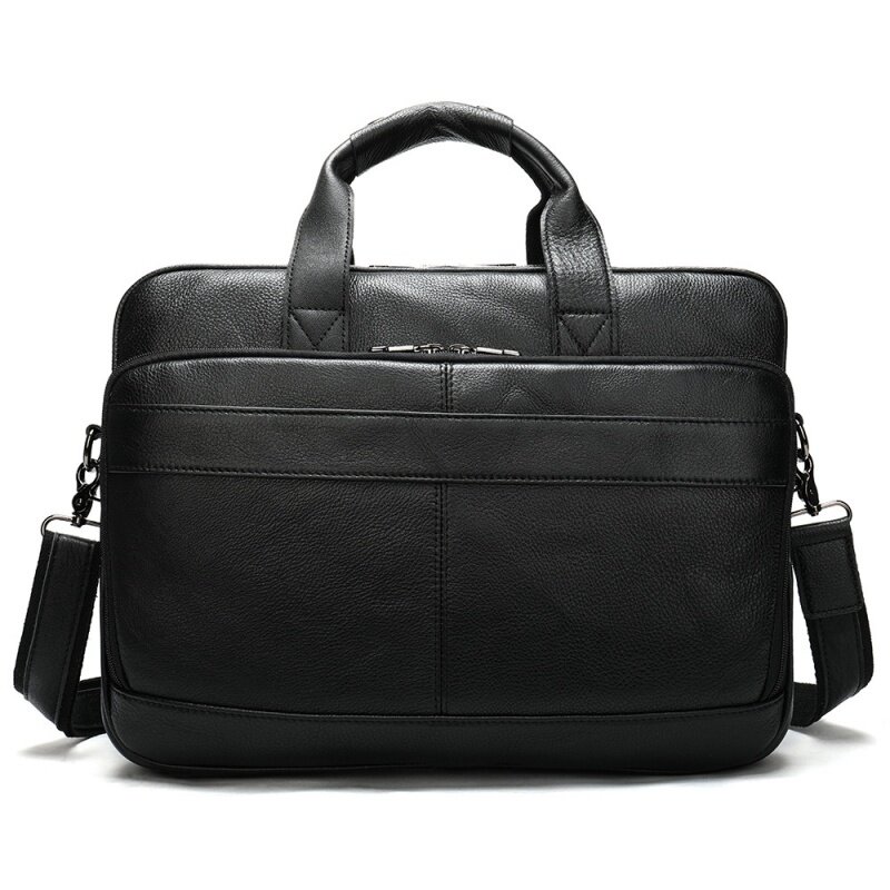 Retro Business Briefcase Men Genuine Leather Handbags Casual 15.6 Inch Laptop Bag Daily Working Shoulder Bags Male Documents bag