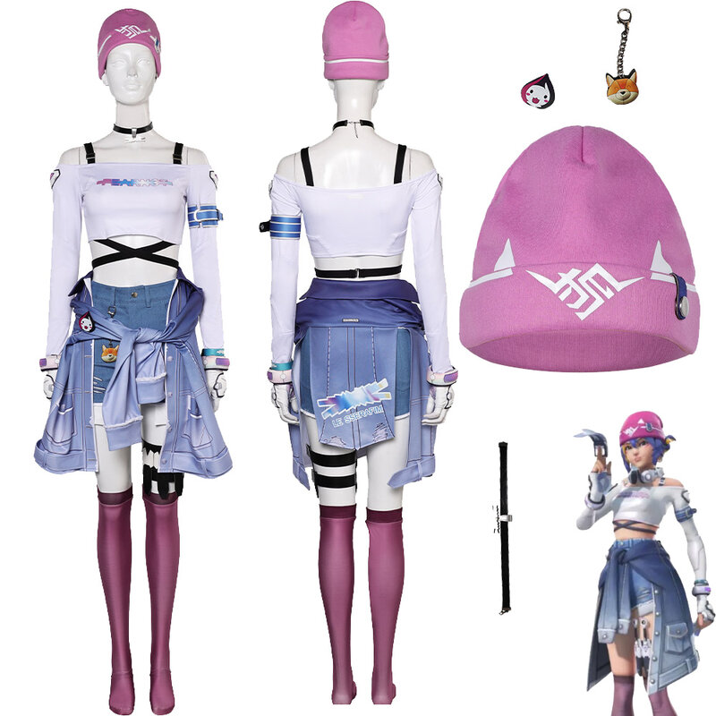 Fantasy Female Jacket Kiriko Hat Cosplay Costume Game OW Top Pants Coat Cap Socking Outfit Halloween Carnival Party Role Suit