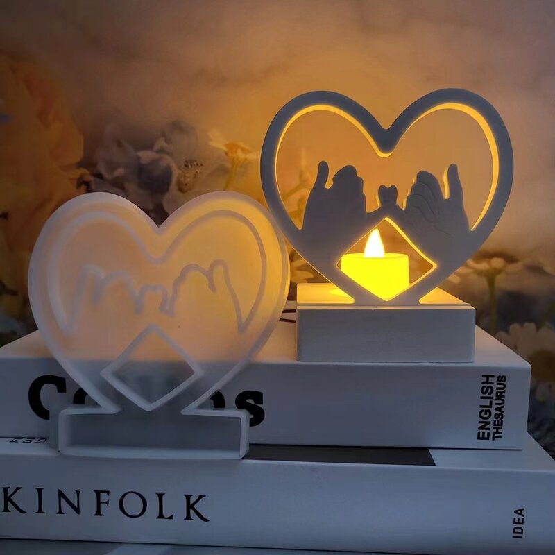 Love Candle Holder Silicone Mold DIY Cement Gypsum Clay Casting Resin Mold Home Decoration Ornaments