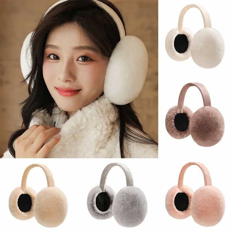 Orejeras de felpa suave con protección contra el frío, orejeras portátiles de piel sintética, calentador de oídos plegable, regalos de invierno