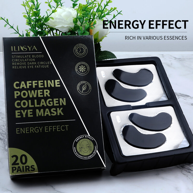 Ilisya-Máscara de ojos con colágeno, antienvejecimiento, hidratante, ojeras, antienvejecimiento, 20 pares