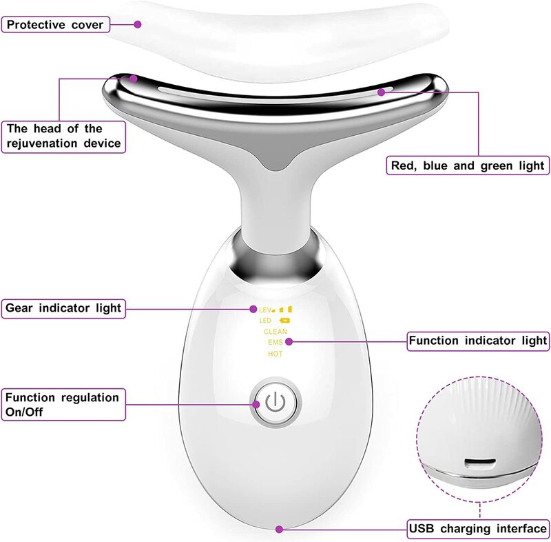 EMS Face Massager Neck Facial Lifting Machine  Reduce Double Chin Anti Wrinkle Skin Tightening Tools