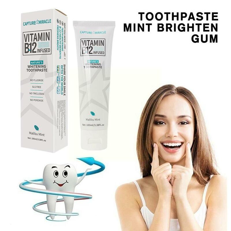 Vitamine B12 Tanden Whitening Tandpasta Gom Reparatie Mondverzorging Reiniging Gezondheid Mint Tand Hygiëne Vlekken Verwijderen Beauty Adem A2p2